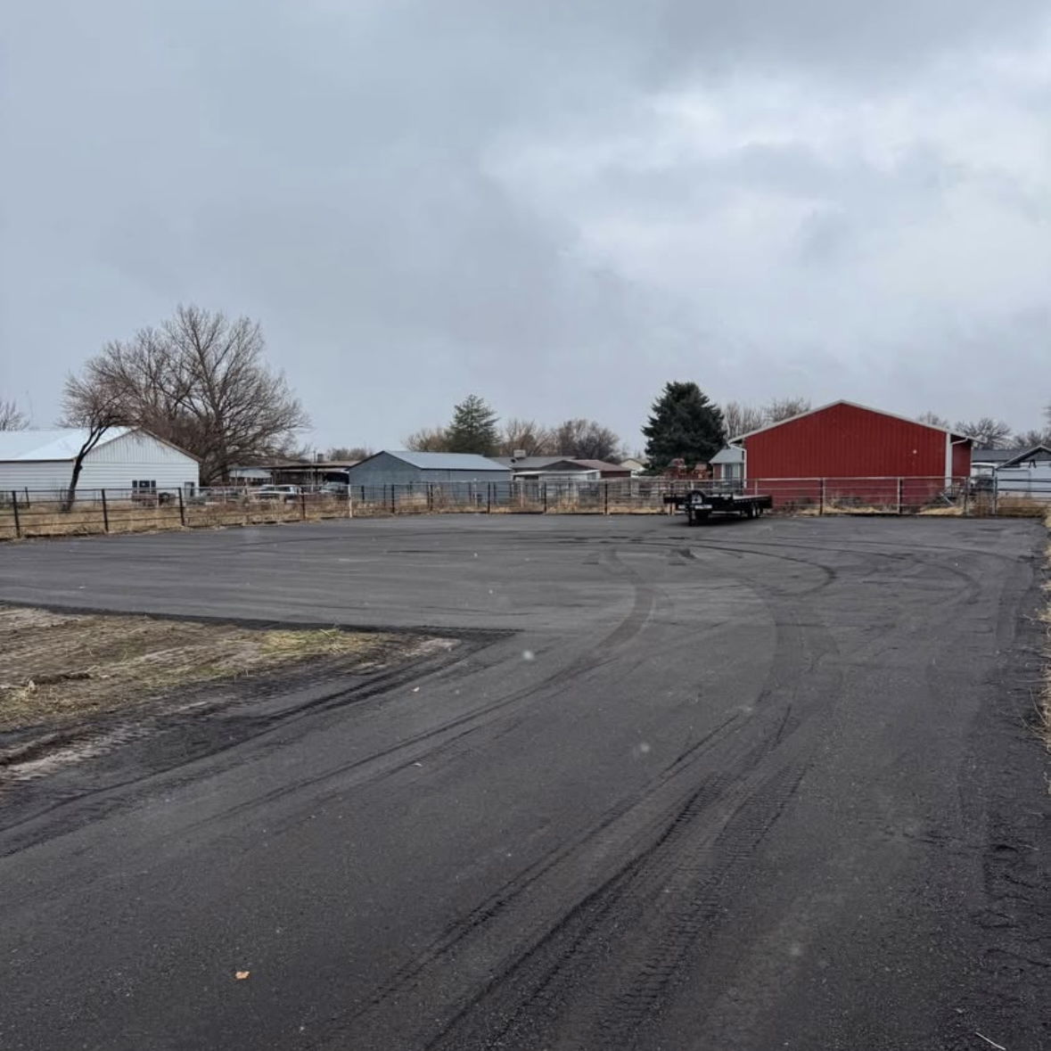 Completed commercial parking lot paving project